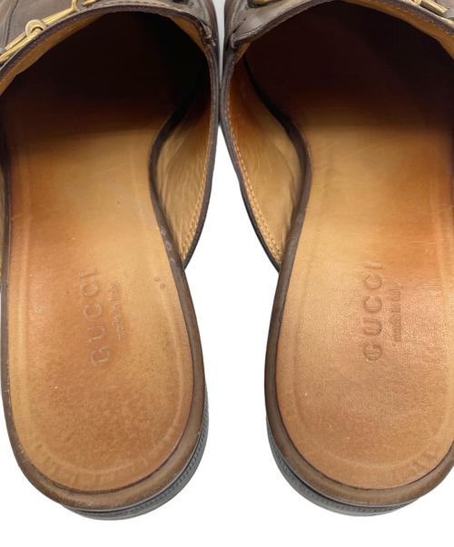 GUCCI（グッチ）GUCCI (グッチ) ホースビットレザーミュール ブラウン サイズ:SIZE 36 1/2の古着・服飾アイテム