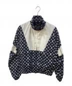 LOUIS VUITTONルイ ヴィトン）の古着「24AW モノグラムプリント トラック ナイロンジャケット」｜ダークネイビー×ホワイト