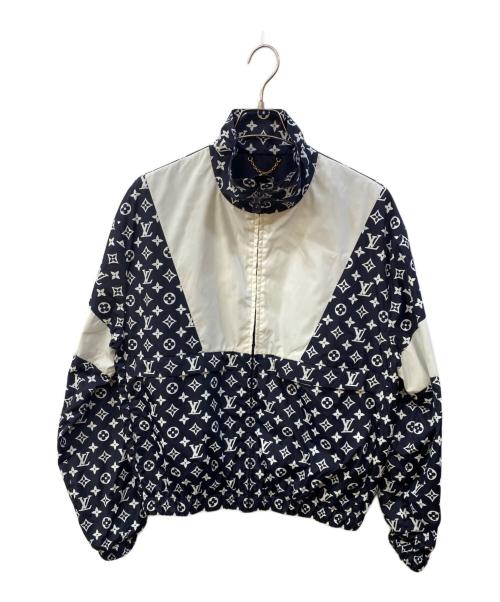 LOUIS VUITTON（ルイ ヴィトン）LOUIS VUITTON (ルイ ヴィトン) 24AW モノグラムプリント トラック ナイロンジャケット ダークネイビー×ホワイト サイズ:48の古着・服飾アイテム