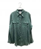 MADISON BLUEマディソンブルー）の古着「HAMPTON LINEN SHIRT リネンシャツ」｜グリーン