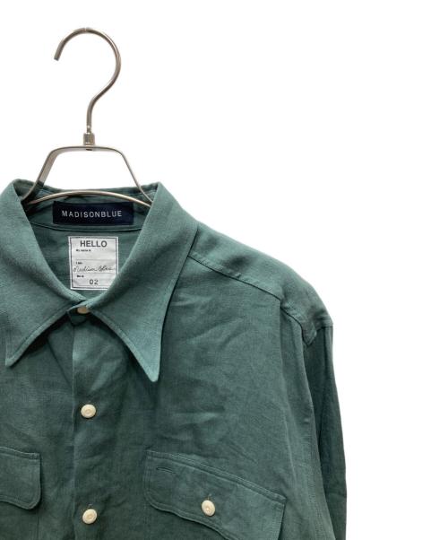 MADISON BLUE（マディソンブルー）MADISON BLUE (マディソンブルー) HAMPTON LINEN SHIRT リネンシャツ グリーン サイズ:02の古着・服飾アイテム
