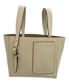 Valextra（ヴァレクストラ）の古着「ポーチ付 バケットバッグ マイクロ」｜アイボリー