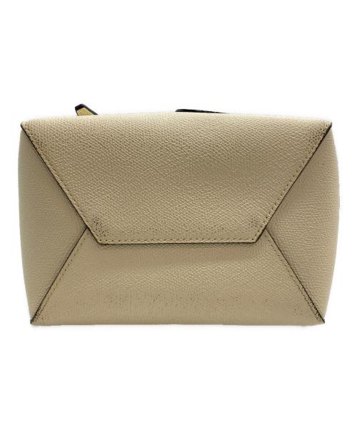 Valextra（ヴァレクストラ）Valextra (ヴァレクストラ) ポーチ付 バケットバッグ マイクロ アイボリーの古着・服飾アイテム