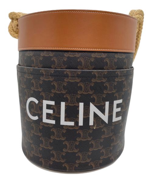 CELINE（セリーヌ）CELINE (セリーヌ) トリオンフ キャンバス バケットバッグ タン ブラウンの古着・服飾アイテム