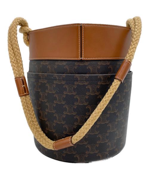 CELINE（セリーヌ）CELINE (セリーヌ) トリオンフ キャンバス バケットバッグ タン ブラウンの古着・服飾アイテム