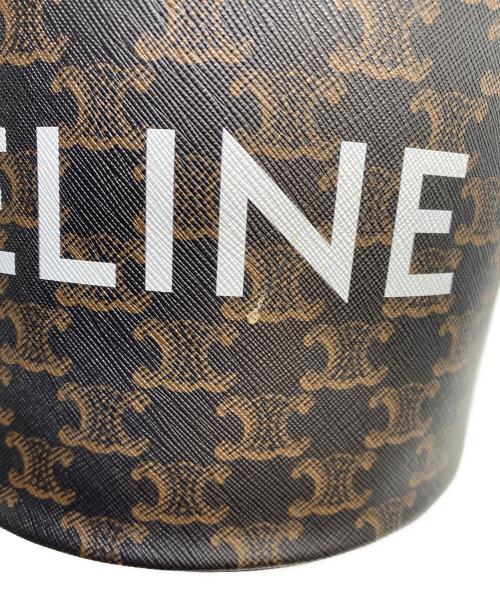 CELINE（セリーヌ）CELINE (セリーヌ) トリオンフ キャンバス バケットバッグ タン ブラウンの古着・服飾アイテム