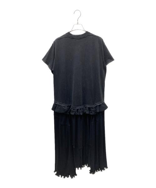 BALENCIAGA（バレンシアガ）BALENCIAGA (バレンシアガ) 21SS SPORTY B PLEATED DRESS ドッキングカットソーワンピース ブラック サイズ:34の古着・服飾アイテム
