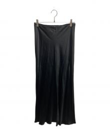 Maison Margiela（メゾンマルジェラ）の古着「ARTISANAL SATIN MIDI SKIRT サテンミディスカート」｜ブラック