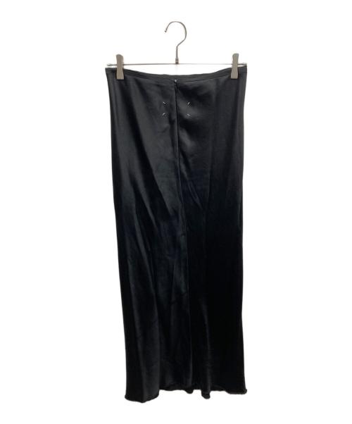 Maison Margiela（メゾンマルジェラ）Maison Margiela (メゾンマルジェラ) ARTISANAL SATIN MIDI SKIRT サテンミディスカート ブラック サイズ:42の古着・服飾アイテム