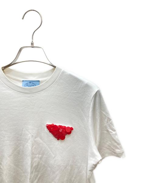 PRADA（プラダ）PRADA (プラダ) ロゴデザイン プリントTシャツ ホワイト サイズ:Sの古着・服飾アイテム
