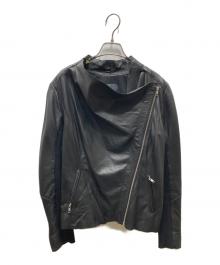 TROUVE（トローブ）の古着「アームリブ レザージャケット」｜ブラック