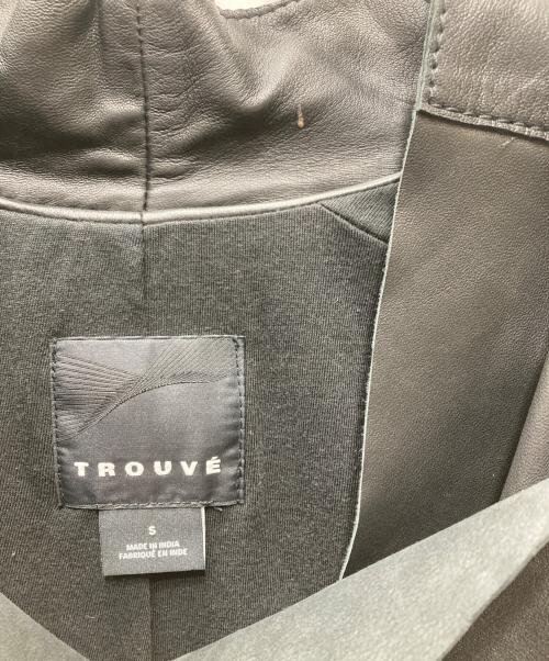 TROUVE（トローブ）TROUVE (トローブ) アームリブ レザージャケット ブラック サイズ:Sの古着・服飾アイテム