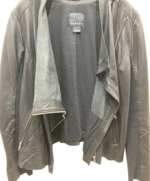 TROUVE（トローブ）TROUVE (トローブ) アームリブ レザージャケット ブラック サイズ:Sの古着・服飾アイテム