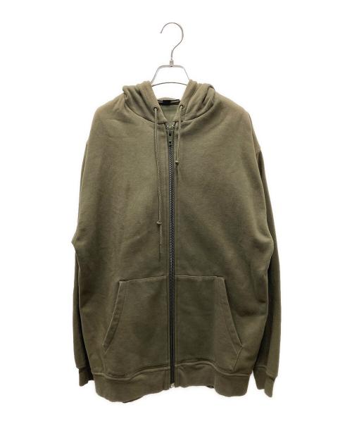 ALEXANDER WANG（アレキサンダー・ワン）ALEXANDER WANG (アレキサンダー・ワン) AW VINTAGE FLEECE NYLON COMBO LONG HOODIE/ロングジップフーディー グリーン サイズ:XSの古着・服飾アイテム