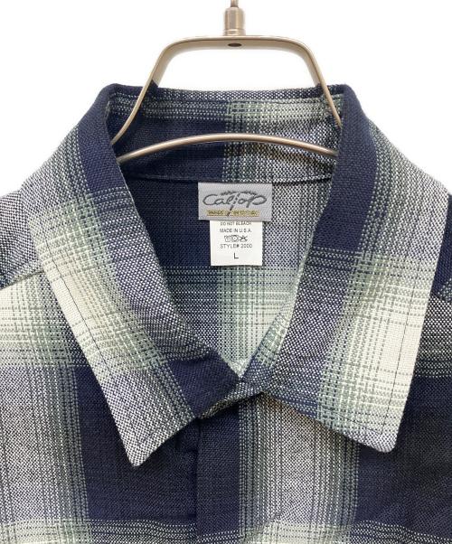 CalTop（キャルトップ）CalTop (キャルトップ) オンブレチェックシャツ ネイビー サイズ:Lの古着・服飾アイテム