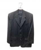 COMME des GARCONS HOMMEコムデギャルソン オム）の古着「89年製 チョークストライプ ウール 3B テーラードジャケット」｜ブラック