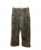 jiedaジエダ）の古着「WIDE ONE TUCK STRAIGHT PANTS スラックス」｜オリーブ