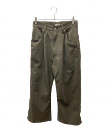 jieda（ジエダ）の古着「WIDE ONE TUCK STRAIGHT PANTS スラックス」｜オリーブ