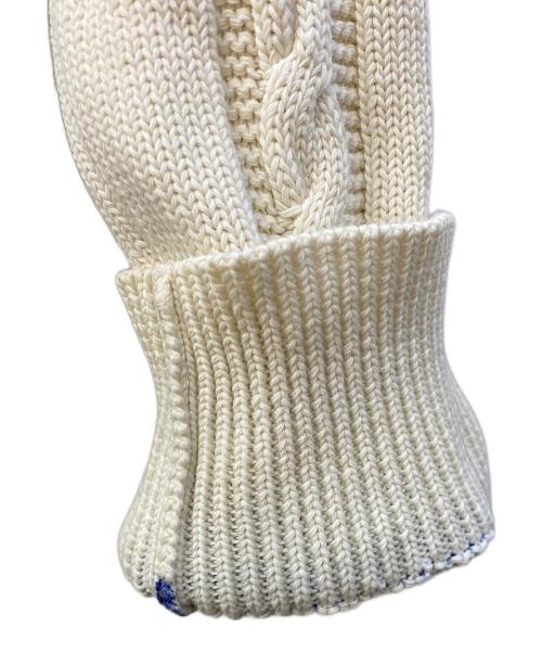 Maison Margiela（メゾンマルジェラ）Maison Margiela (メゾンマルジェラ) Vネックコットンニットカーディガン アイボリー×ネイビー サイズ:Sの古着・服飾アイテム