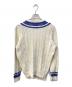 Maison Margiela (メゾンマルジェラ) Vネックコットンニットカーディガン アイボリー×ネイビー サイズ:S：13000円