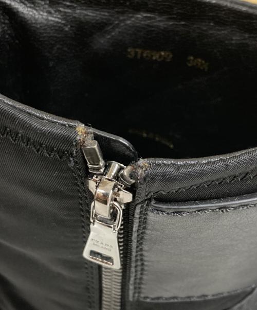 PRADA（プラダ）PRADA (プラダ) サイドジップブーツ ブラック サイズ:36 1/2の古着・服飾アイテム