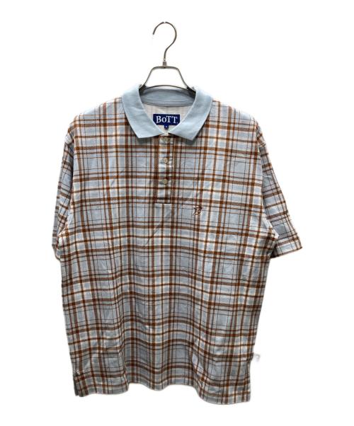 BoTT（ボット）BoTT (ボット) Plaid S/Sポロシャツ ブルー サイズ:Sの古着・服飾アイテム