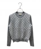 TORY BURCHトリーバーチ）の古着「Tモノグラムテックニット」｜グレー