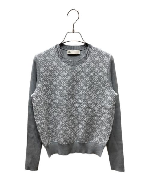 TORY BURCH（トリーバーチ）TORY BURCH (トリーバーチ) Tモノグラムテックニット グレー サイズ:Sの古着・服飾アイテム