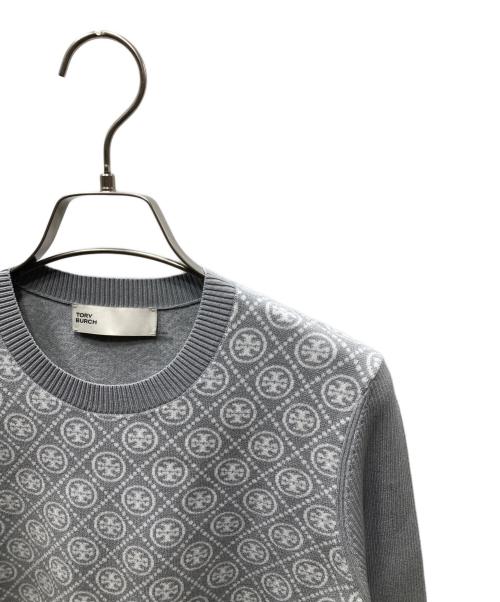 TORY BURCH（トリーバーチ）TORY BURCH (トリーバーチ) Tモノグラムテックニット グレー サイズ:Sの古着・服飾アイテム