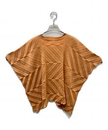 me ISSEY MIYAKE（ミーイッセイ ミヤケ）の古着「ZIG ZAG SEE-THROUGH CREPE/ジグザグシースルーブラウス」｜オレンジ