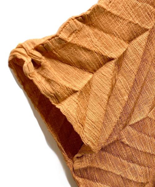 me ISSEY MIYAKE（ミーイッセイ ミヤケ）me ISSEY MIYAKE (ミーイッセイ ミヤケ) ZIG ZAG SEE-THROUGH CREPE/ジグザグシースルーブラウス オレンジ サイズ:freeの古着・服飾アイテム