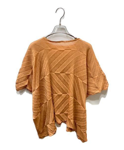 me ISSEY MIYAKE（ミーイッセイ ミヤケ）me ISSEY MIYAKE (ミーイッセイ ミヤケ) ZIG ZAG SEE-THROUGH CREPE/ジグザグシースルーブラウス オレンジ サイズ:freeの古着・服飾アイテム