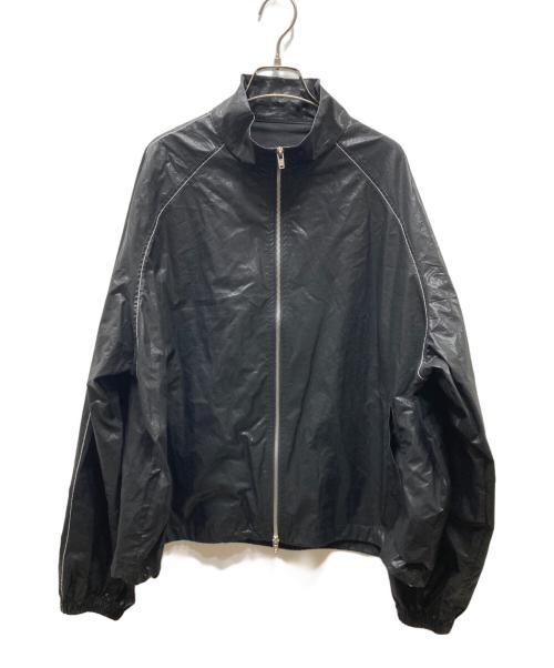 martin kim（マーティンキム）martin kim (マーティンキム) LOGO COATING JKT プリントロゴ　コーティング加工ジャケット ブラック サイズ:Freeの古着・服飾アイテム