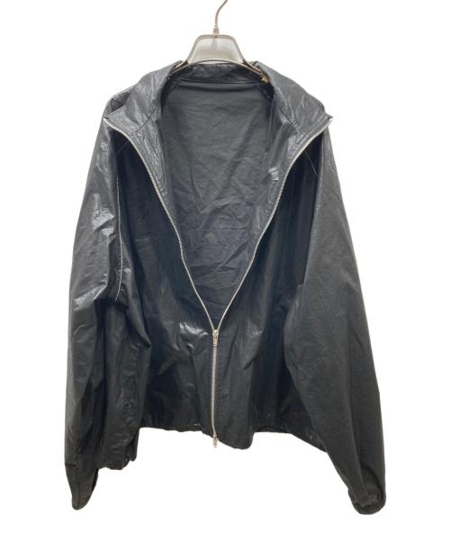 martin kim（マーティンキム）martin kim (マーティンキム) LOGO COATING JKT プリントロゴ　コーティング加工ジャケット ブラック サイズ:Freeの古着・服飾アイテム