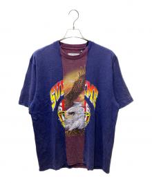 MM6 Maison Margiela×SUPREME（エムエムシックスメゾンマルジェラ×シュプリーム）の古着「26SS Split S/S Tee Navy 再構築プリントTシャツ」｜ネイビー