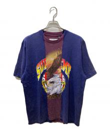 MM6 Maison Margiela×SUPREME（エムエムシックスメゾンマルジェラ×シュプリーム）の古着「26SS Split S/S Tee Navy 再構築プリントTシャツ」｜ネイビー