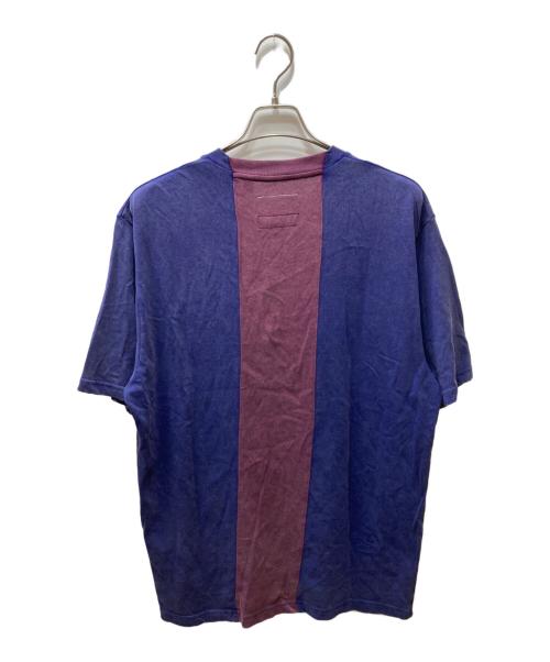 MM6 Maison Margiela（エムエムシックスメゾンマルジェラ）MM6 Maison Margiela (エムエムシックスメゾンマルジェラ) SUPREME (シュプリーム) 26SS Split S/S Tee Navy 再構築プリントTシャツ ネイビー サイズ:Mの古着・服飾アイテム