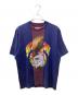 MM6 Maison Margiela（エムエムシックスメゾンマルジェラ）の古着「26SS Split S/S Tee Navy 再構築プリントTシャツ」｜ネイビー