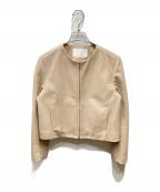 BALLSEYボールジィ）の古着「ラムレザー ジップアップブルゾン」｜アイボリー