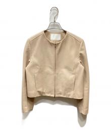 BALLSEY（ボールジィ）の古着「ラムレザー ジップアップブルゾン」｜アイボリー