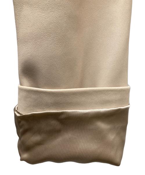 BALLSEY（ボールジィ）BALLSEY (ボールジィ) ラムレザー ジップアップブルゾン アイボリー サイズ:36の古着・服飾アイテム