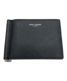 Saint Laurent Paris（サンローランパリ）の古着「キャビアスキン マネークリップ カードケース」｜ブラック