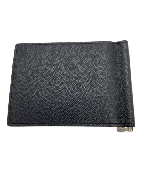 Saint Laurent Paris（サンローランパリ）Saint Laurent Paris (サンローランパリ) キャビアスキン マネークリップ カードケース ブラックの古着・服飾アイテム