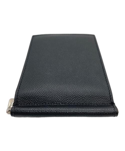 Saint Laurent Paris（サンローランパリ）Saint Laurent Paris (サンローランパリ) キャビアスキン マネークリップ カードケース ブラックの古着・服飾アイテム
