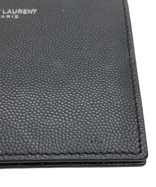 Saint Laurent Paris（サンローランパリ）Saint Laurent Paris (サンローランパリ) キャビアスキン マネークリップ カードケース ブラックの古着・服飾アイテム