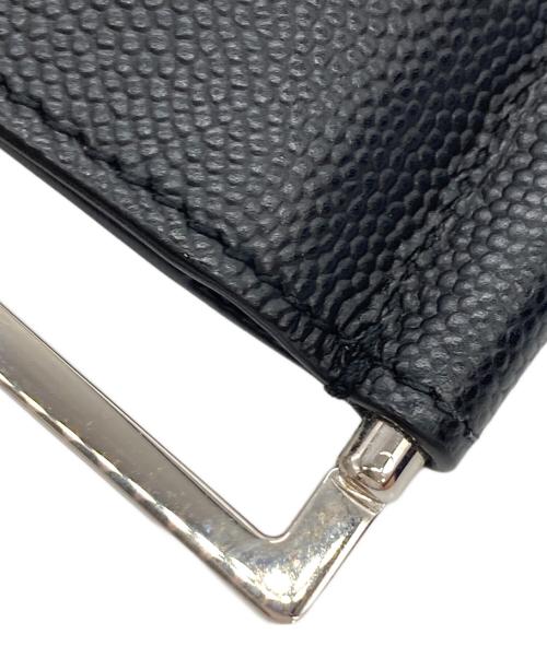 Saint Laurent Paris（サンローランパリ）Saint Laurent Paris (サンローランパリ) キャビアスキン マネークリップ カードケース ブラックの古着・服飾アイテム