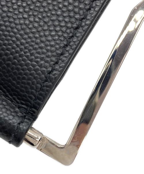 Saint Laurent Paris（サンローランパリ）Saint Laurent Paris (サンローランパリ) キャビアスキン マネークリップ カードケース ブラックの古着・服飾アイテム