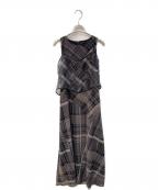 Ameriアメリ）の古着「MEDI STRAIN CHECK DRESS チェックアンサンブルワンピース」｜ブラック