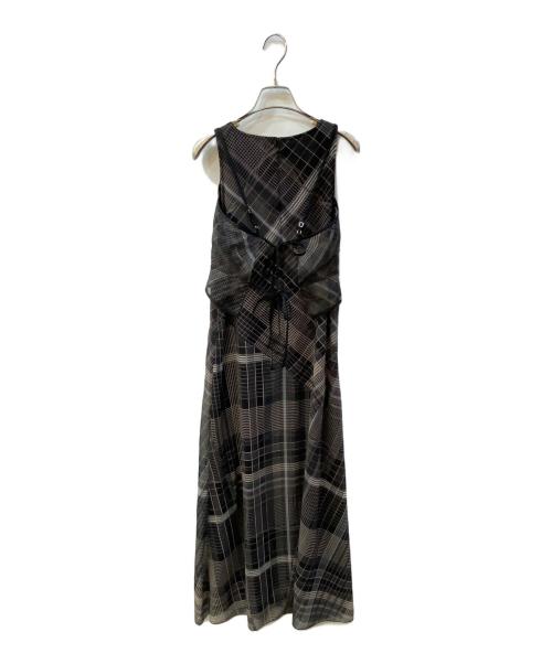 Ameri（アメリ）Ameri (アメリ) MEDI STRAIN CHECK DRESS チェックアンサンブルワンピース ブラック サイズ:Mの古着・服飾アイテム
