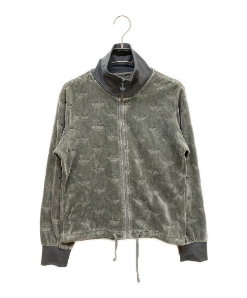 addias（アディダス）addias (アディダス) ベロアジャケット グレー サイズ:Mの古着・服飾アイテム